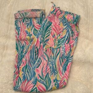 NWT XS Lilly Pulitzer Taron Linen Pant in Sea Turtle Soirée
